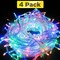 Dramatic 100 LED Clear Cable String Lights – Plug-in, 8 Modes, 32ft, Indoor & Outdoor